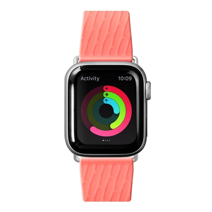 Изображение LAUT ACTIVE 2.0, Sport Watch Strap for Apple Watch, 38/40mm, Ergonomic fit, Easy lock, Easy Clean, Coral, Sport Polymer Material, Metal Button, Stainless Steel Connectors