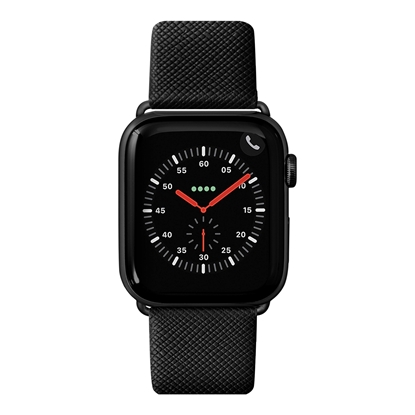 Изображение LAUT PRESTIGE, Watch Strap for Apple Watch, 42/44mm, Black, Genuine Leather; Stainless Steel Buckle and Connectors