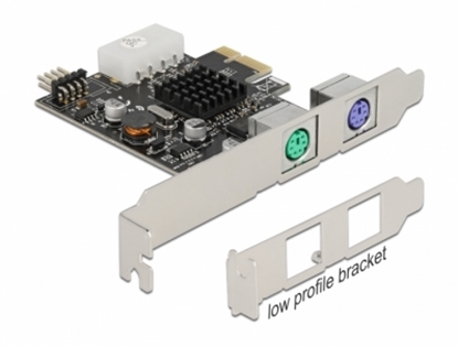 Attēls no Delock PCI Express x1 Card to 2 x PS/2 and USB Pin Header - Low Profile Form Factor