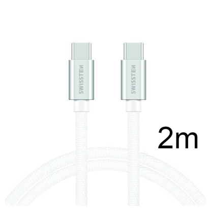 Attēls no Swissten Textile Universal Quick Charge 3.0 USB-C to USB-C Data and Charging Cable 2m
