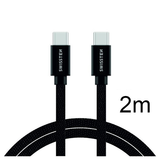 Picture of Swissten Textile Universal Quick Charge 3.1 USB-C to USB-C Data and Charging Cable 2m