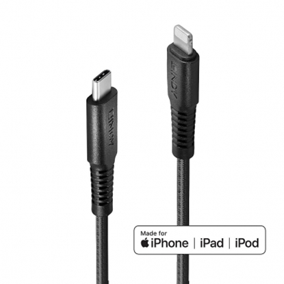 Изображение Lindy 3m Reinforced USB Type C to Lightning Cable