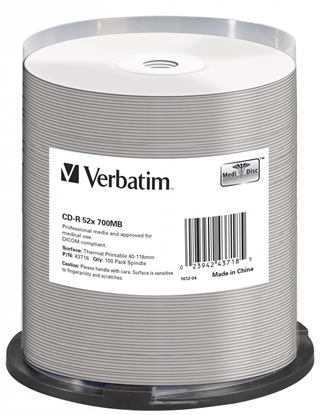 Attēls no Verbatim CD-R Thermal Printable No ID Brand