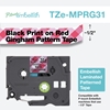 Picture of Brother TZE-MPRG31 label-making tape Black on red