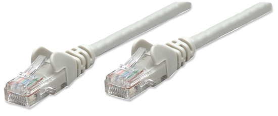 Picture of Intellinet Network Patch Cable, Cat6, 0.5m, Grey, CCA, U/UTP, PVC, RJ45, Gold Plated Contacts, Snagless, Booted, Lifetime Warranty