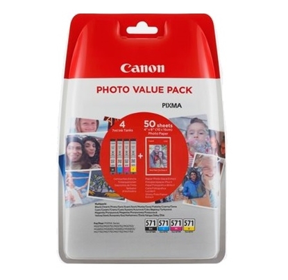 Attēls no Canon CLI-571XL Photo Value Pack C/M/Y/BK PP-201 10x15 cm 50 Sh.