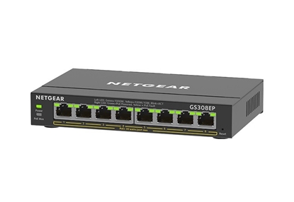 Picture of Netgear GS308EP-100PES 8-Port PoE + Smart Managed Plus Switch
