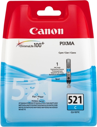 Attēls no Tintes kārtridžs Canon CLI-521C Cyan