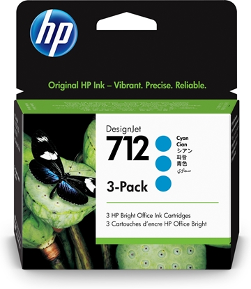 Изображение HP 712 3-pack 29-ml Cyan DesignJet Ink Cartridge