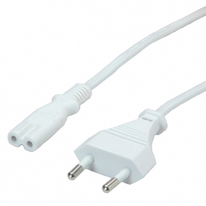 Picture of VALUE Euro Power Cable, 2-pin, white, 3 m