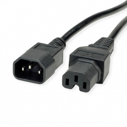 Attēls no VALUE Power Cable IEC320/C14 Male - C15 Female, black, 0.5 m