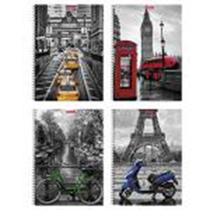 Picture of Klade A4/80 lap. rūtiņu ar spir. PP vāks Travel,  ErichKrause