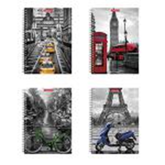 Picture of Klade A5/80 lap. rūtiņu ar spir. PP vāks Travel,  ErichKrause