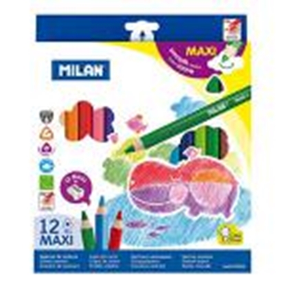 Изображение Zīmuļi krāsainie 12 krāsas MAXI trīsstūrveida,  Milan