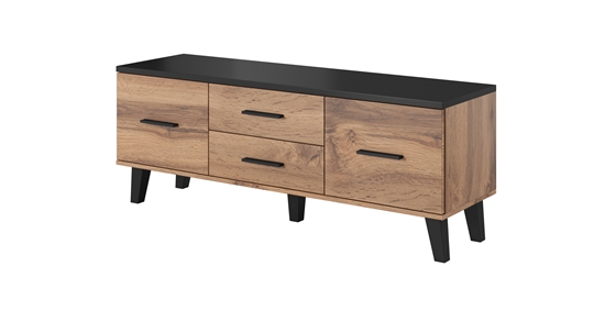 Picture of Cama RTV stand LOTTA 140cm wotan oak + matt black