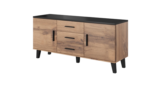 Picture of Cama sideboard LOTTA 150 2D3S wotan oak + mat black