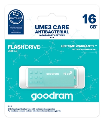 Attēls no Goodram UME3 Care USB 3.0 16GB Turquoise