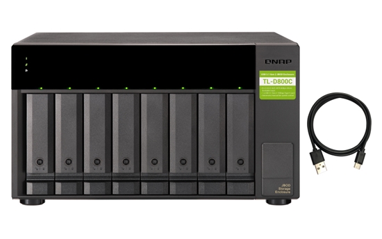 Picture of QNAP TL-D800C storage drive enclosure HDD/SSD enclosure Black, Grey 2.5/3.5"