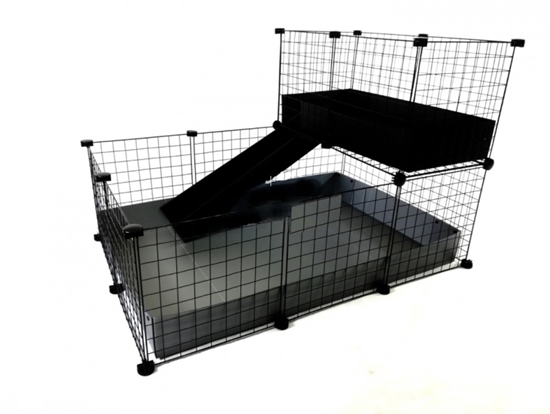 Picture of C&C modular cage one-storey 3x2 + Loft 2x1 + Silver ramp
