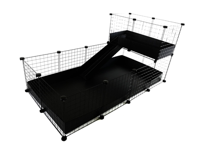 Pilt C&C modular cage one-storey 4x2 + Loft 2x1 + Black ramp