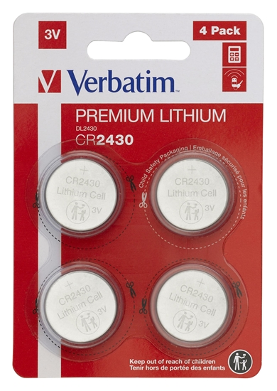 Picture of 10x4 Verbatim CR 2430 Lithium battery 49534
