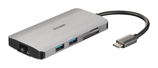 Изображение D-Link DUB-M810 laptop dock/port replicator Wired USB 3.2 Gen 1 (3.1 Gen 1) Type-C Silver