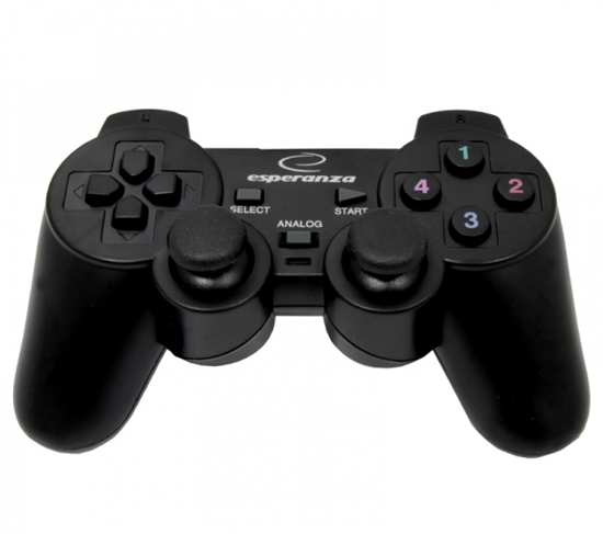 Picture of Esperanza EG102 Gaming Controller Black USB 2.0 Gamepad Analogue / Digital PC, Playstation 3