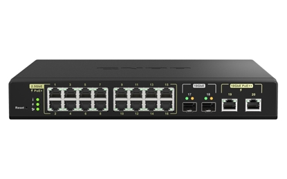 Attēls no QNAP QSW-M2116P-2T2S network switch Managed L2 2.5G Ethernet Power over Ethernet (PoE) Black