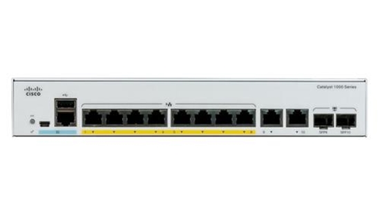 Изображение Cisco Catalyst C1000-8FP-E-2G-L network switch Managed L2 Gigabit Ethernet (10/100/1000) Power over Ethernet (PoE) Grey