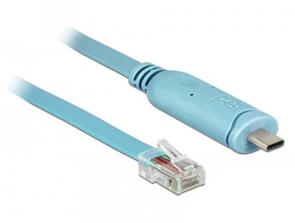 Attēls no Delock Adapter USB 2.0 Type-C male > 1 x Serial RS-232 RJ45 male 3.0 m blue
