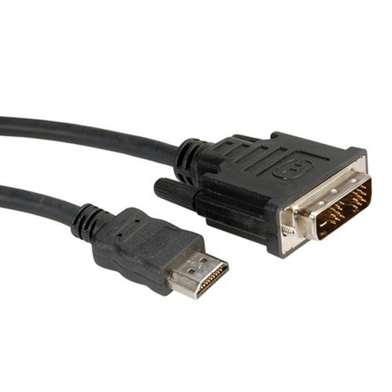 Picture of ROLINE DVI Cable, DVI (18+1) M - HDMI M 10 m
