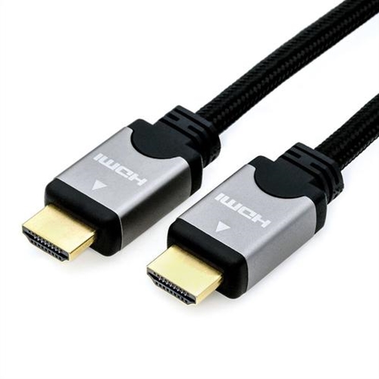 Picture of ROLINE HDMI High Speed Cable + Ethernet, M/M, black /silver, 10 m