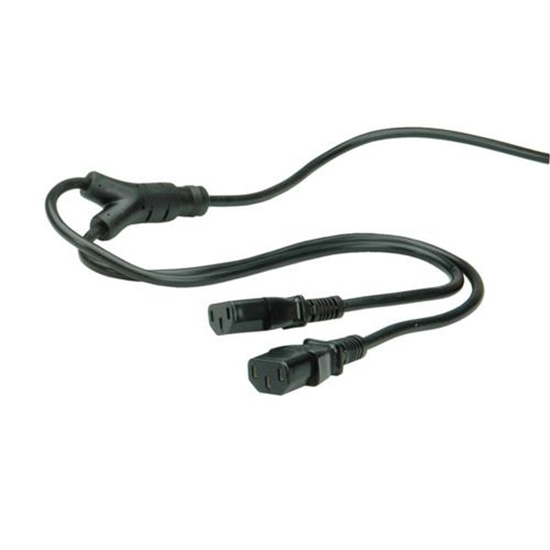 Picture of ROLINE Y-Power Cable, 2x straight IEC Connector 2 m