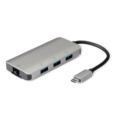Picture of ROLINE USB Type C to Gigabit Ethernet Converter + Hub 3x