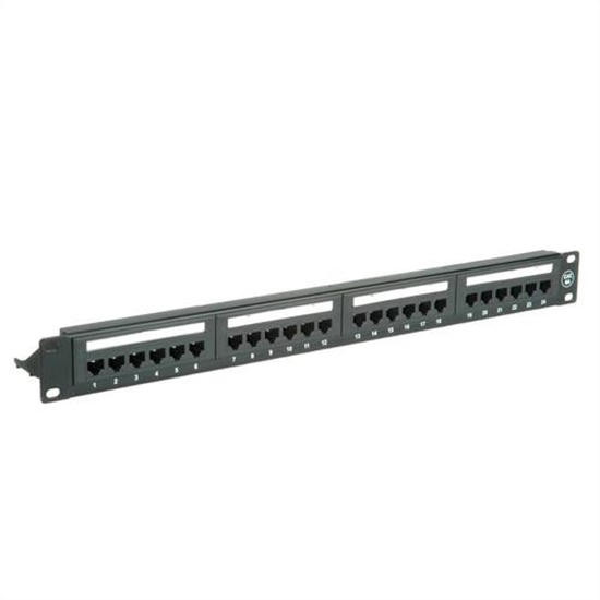 Picture of VALUE Cat.6a 19" Patch Panel, 24 Ports, UTP, black, black