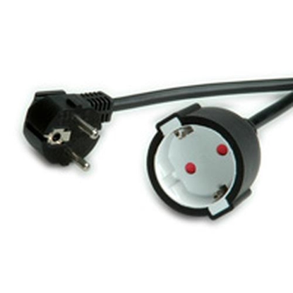 Picture of VALUE Extension Cable with 3P. German connectors, AC 230V, black, 3.0 m