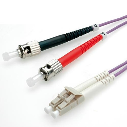 Attēls no VALUE Fibre Optic Jumper Cable, 50/125µm, LC/ST, OM4, purple 1.0 m
