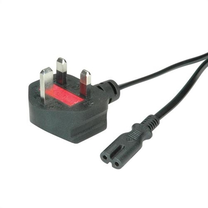 Picture of VALUE UK Power Cable, 2-pin, black, 3A, 1.8 m