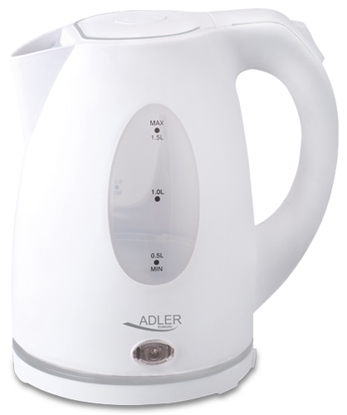Picture of Adler | Kettle | AD 1207 | Standard | 2000 W | 1.5 L | Plastic | 360° rotational base | White