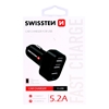 Изображение Swissten Tripple Premium Car charger 5.2A USB 2.1A + 2.1A + 1A
