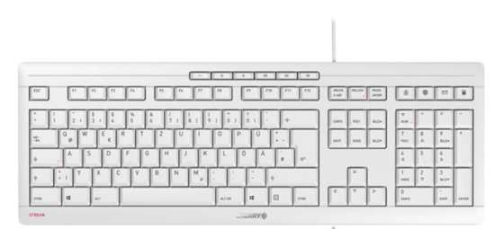 Picture of CHERRY STREAM keyboard USB QWERTZ German White