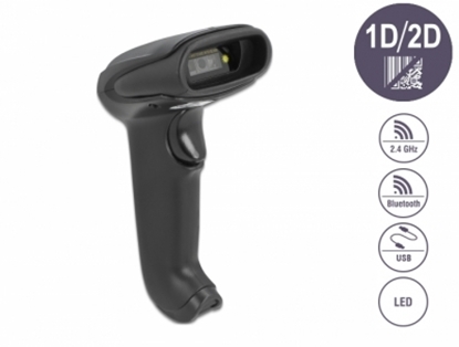 Attēls no Delock Barcode Scanner 1D and 2D for 2.4 GHz, Bluetooth or USB