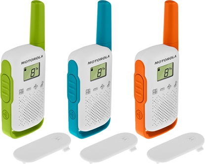 Picture of Motorola T42 two-way radio 16 channels Blue, Green, Orange, White