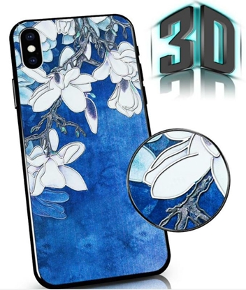 Attēls no Mocco Flowers Back Case 3D for Samsung Galaxy A72 / A72 5G Blue