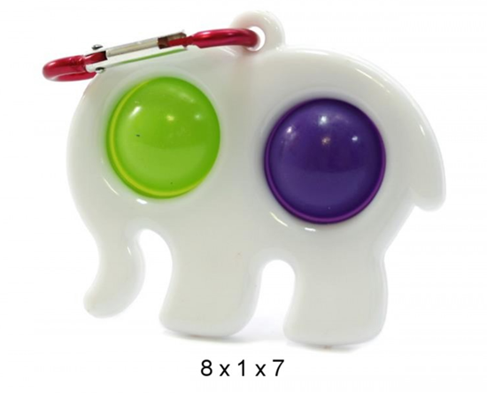 Picture of Mocco Bubble Pop It Antistress Sensory / Elephant / keychain / White