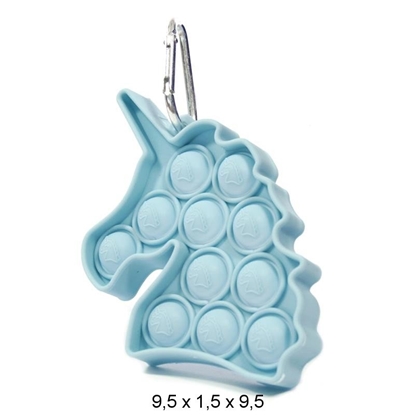 Picture of Mocco Simple Dimple Push Pop Antistress Sensory Toy / Unicorn Keychain / Blue