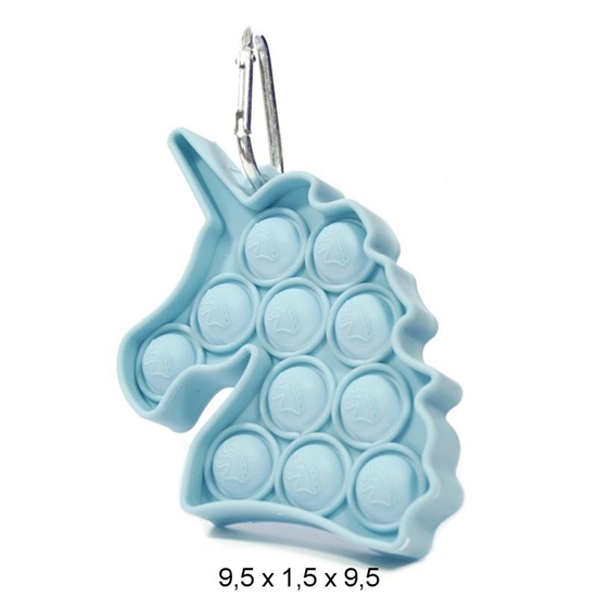 Picture of Mocco Simple Dimple Push Pop Antistress Sensory Toy / Unicorn Keychain / Blue