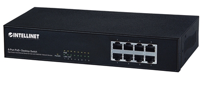 Picture of Intellinet 8-Port Fast Ethernet PoE+ Switch, 8 x PoE ports, IEEE 802.3at/af Power-over-Ethernet (PoE+/PoE), Endspan, Desktop (Euro 2-pin plug)