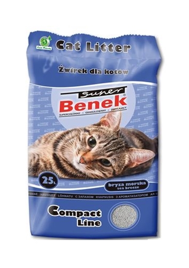 Изображение SUPER BENEK COMPACT Cat litter Bentonite grit Sea breeze 25 l