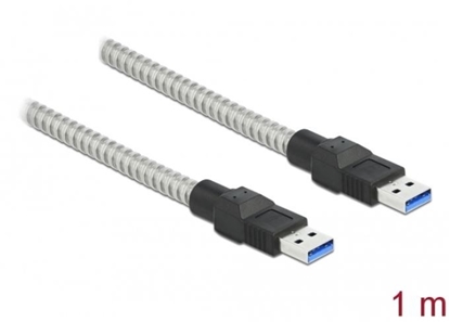 Attēls no Delock USB 3.2 Gen 1 Cable Type-A male to Type-A male with metal jacket 1 m